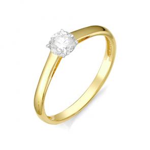 Помолвочное кольцо из лимонного золота Мастер Бриллиант с бриллиантом 06M1-105-859/2 фото