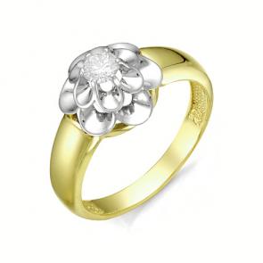 Кольцо из лимонного золота Мастер Бриллиант с бриллиантом 06M1-106-169 фото