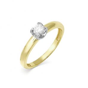 Помолвочное кольцо из лимонного золота Мастер Бриллиант с бриллиантом 06M1-106-354 фото