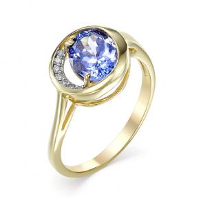 Кольцо из лимонного золота Мастер Бриллиант с бриллиантом и танзанитом 06M1-106-723-31 фото