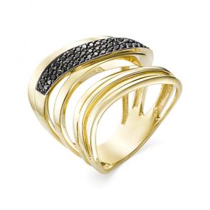 Кольцо из лимонного золота Мастер Бриллиант с чёрным бриллиантом 06M1-106-914/1 фото