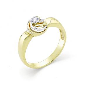 Кольцо из лимонного золота Мастер Бриллиант с бриллиантом 06M1-107-019 фото