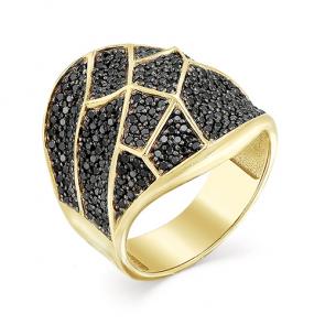 Кольцо из лимонного золота Мастер Бриллиант с чёрным бриллиантом 06M1-107-108 фото