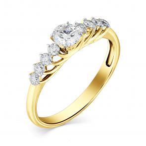 Кольцо из лимонного золота Мастер Бриллиант с бриллиантом 06M1-107-211 фото