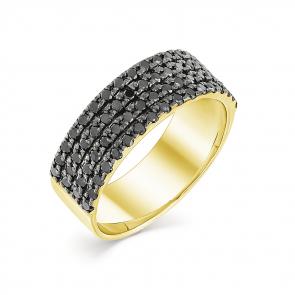 Кольцо из лимонного золота Мастер Бриллиант с чёрным бриллиантом 06M1-107-529 фото