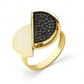 Кольцо из лимонного золота Мастер Бриллиант с чёрным бриллиантом 06M1-300049-00-48 фото