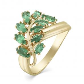 Кольцо из лимонного золота Мастер Бриллиант с изумрудом 06M1-307436-00-01 фото