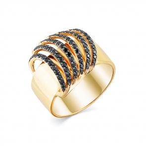 Кольцо из лимонного золота Мастер Бриллиант с чёрным бриллиантом 06M1-307843-00-48 фото