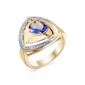 Кольцо из лимонного золота Мастер Бриллиант с бриллиантом и танзанитом 06M1-307933-00-31 фото
