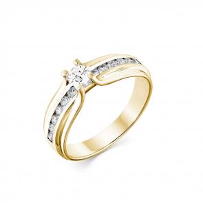 Кольцо из лимонного золота Мастер Бриллиант с бриллиантом 06M1-307969-00-00 фото