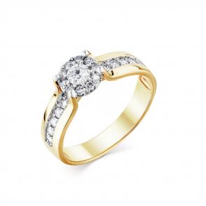 Кольцо из лимонного золота Мастер Бриллиант с бриллиантом 06M1-307970-00-00 фото