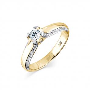 Кольцо из лимонного золота Мастер Бриллиант с бриллиантом 06M1-307974-00-00 фото