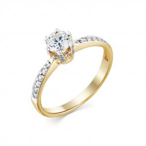 Кольцо из лимонного золота Мастер Бриллиант с бриллиантом 06M1-307975-00-00 фото