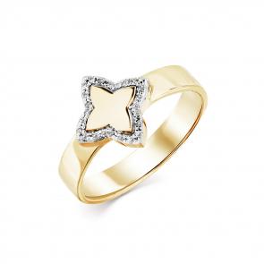 Кольцо из лимонного золота Мастер Бриллиант с бриллиантом 06M1-308013-01-00 фото