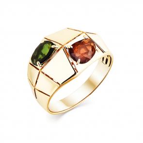 Кольцо из лимонного золота Мастер Бриллиант с турмалином 06M1-308042-00-55 фото