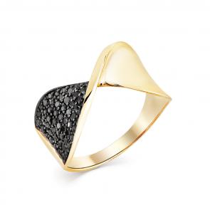 Кольцо из лимонного золота Мастер Бриллиант с чёрным бриллиантом 06M1-308088-00-48 фото