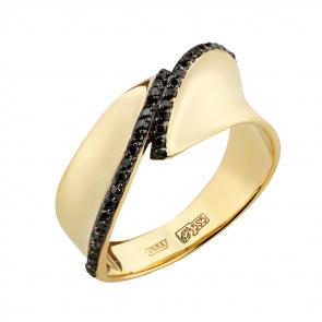 Кольцо из лимонного золота Мастер Бриллиант с чёрным бриллиантом 06M1-308182-00-48 фото