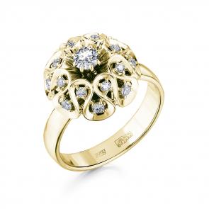 Кольцо из лимонного золота Мастер Бриллиант с бриллиантом 06M1-308216-00-00 фото