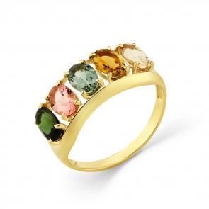Кольцо из лимонного золота Мастер Бриллиант с турмалином 06M1-308217-00-60 фото