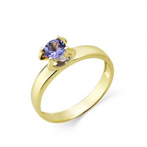 Кольцо из лимонного золота Мастер Бриллиант с танзанитом 06M1-308239-00-31 фото