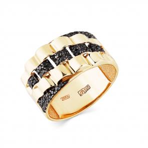 Кольцо из лимонного золота Мастер Бриллиант с чёрным бриллиантом 06M1-308255-00-48 фото