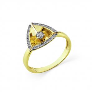 Кольцо из лимонного золота Мастер Бриллиант с бриллиантом 06M1-308371-00-00 фото