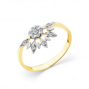 Кольцо из лимонного золота Мастер Бриллиант с бриллиантом 06M1-308443-00-00 фото