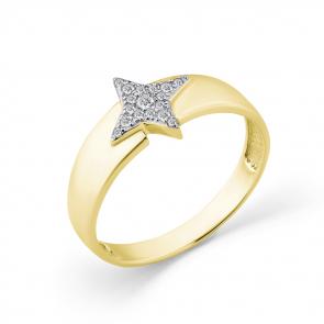 Кольцо из лимонного золота Мастер Бриллиант с бриллиантом 06M1-308444-00-00 фото