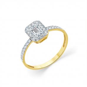 Кольцо из лимонного золота Мастер Бриллиант с бриллиантом 06M1-308459-00-00 фото