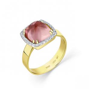 Кольцо из лимонного золота Мастер Бриллиант с бриллиантом и турмалином 06M1-308527-01-18 фото