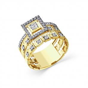 Кольцо из лимонного золота Мастер Бриллиант с бриллиантом 06M1-308568-00-00 фото