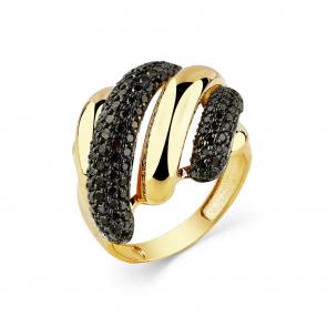 Кольцо из лимонного золота Мастер Бриллиант с чёрным бриллиантом 06M1-308570-00-48 фото