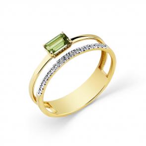 Кольцо из лимонного золота Мастер Бриллиант с бриллиантом и турмалином 06M1-308595-00-60 фото