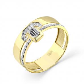 Кольцо из лимонного золота Мастер Бриллиант с бриллиантом 06M1-308605-00-00 фото