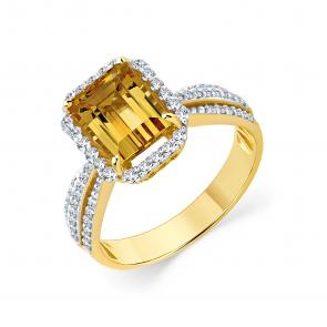 Кольцо из лимонного золота Мастер Бриллиант с бриллиантом 06M1-308664-00-54 фото