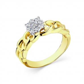 Кольцо из лимонного золота Мастер Бриллиант с бриллиантом 06M1-308669-00-00 фото