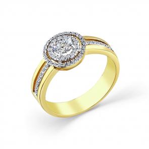 Кольцо из лимонного золота Мастер Бриллиант с бриллиантом 06M1-308729-00-00 фото