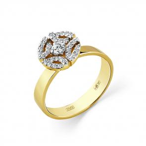 Кольцо из лимонного золота Мастер Бриллиант с бриллиантом 06M1-308756-00-00 фото