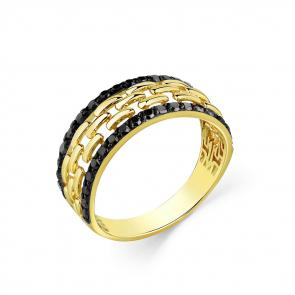 Кольцо из лимонного золота Мастер Бриллиант с чёрным бриллиантом 06M1-308776-00-48 фото
