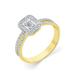 Кольцо из лимонного золота Мастер Бриллиант с бриллиантом 06M1-308793-02-00 фото