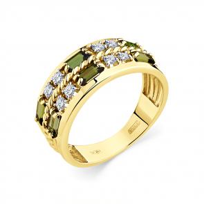 Кольцо из лимонного золота Мастер Бриллиант с бриллиантом и турмалином 06M1-308832-00-60 фото