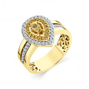 Кольцо из лимонного золота Мастер Бриллиант с бриллиантом 06M1-308840-04-55 фото