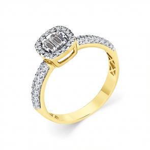 Кольцо из лимонного золота Мастер Бриллиант с бриллиантом 06M1-308911-01-00 фото