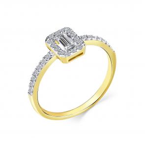 Кольцо из лимонного золота Мастер Бриллиант с бриллиантом 06M1-308938-02-00 фото