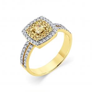 Кольцо из лимонного золота Мастер Бриллиант с бриллиантом 06M1-308961-02-55 фото