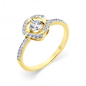 Кольцо из лимонного золота Мастер Бриллиант с бриллиантом 06M1-308976-00-00 фото