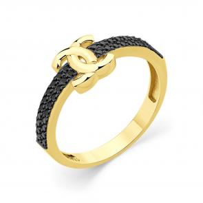 Кольцо из лимонного золота Мастер Бриллиант с чёрным бриллиантом 06M1-309008-00-48 фото