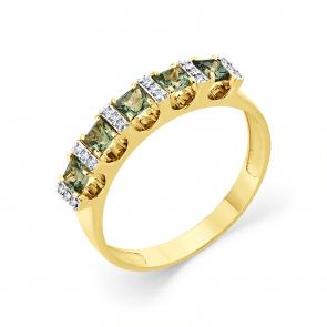 Кольцо из лимонного золота Мастер Бриллиант с бриллиантом и сапфиром 06M1-309061-00-47 фото