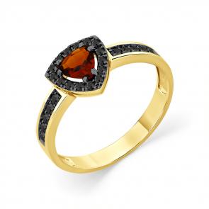 Кольцо из лимонного золота Мастер Бриллиант с турмалином и чёрным бриллиантом 06M1-309062-00-55 фото