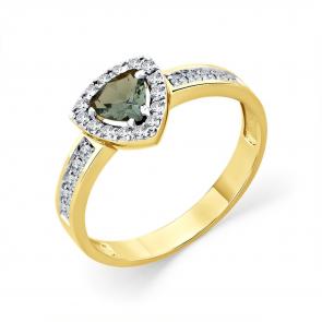 Кольцо из лимонного золота Мастер Бриллиант с бриллиантом и турмалином 06M1-309062-00-60 фото